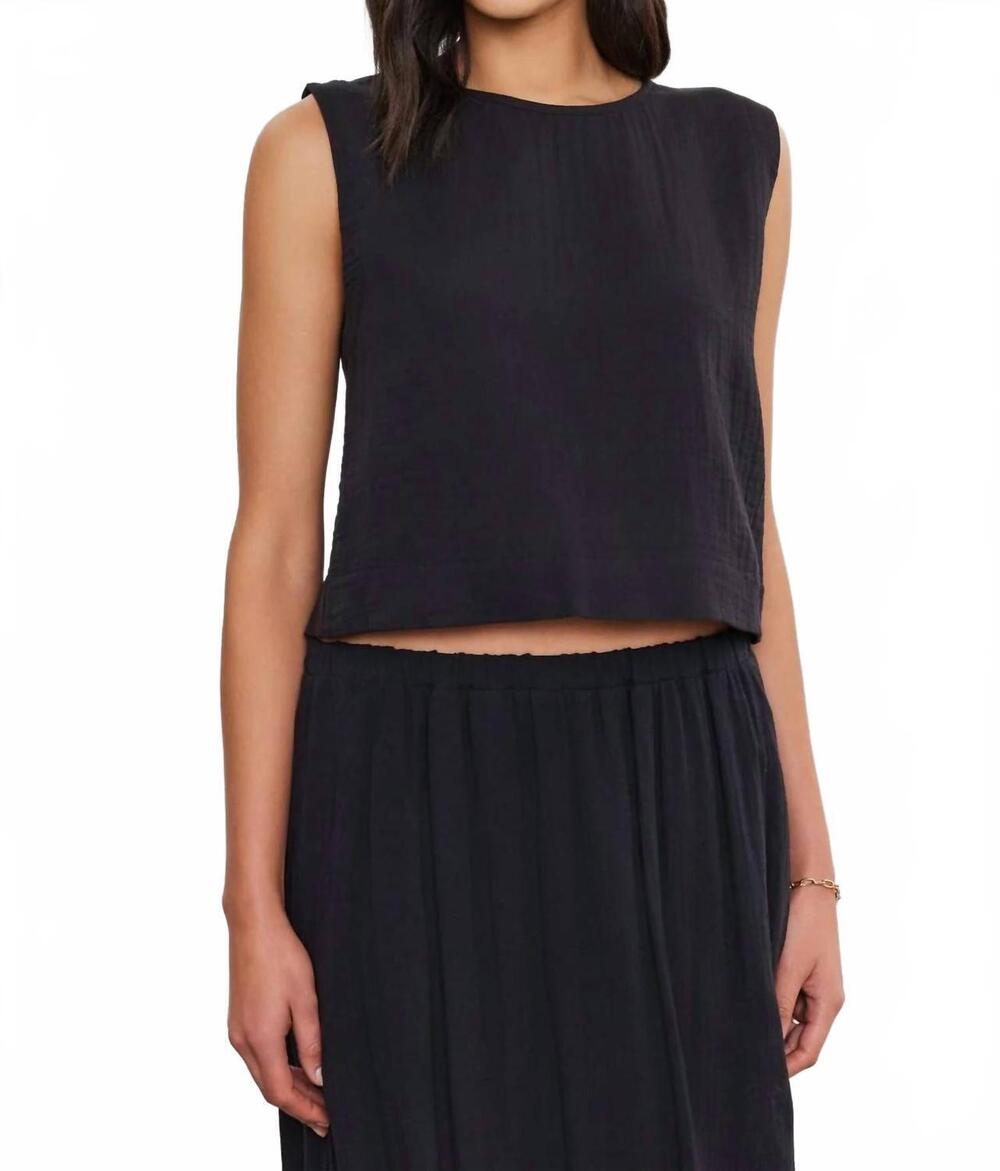 NEW VELVET BY GRAHAM & SPENCER aubren tank top in black
